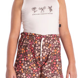 Conj. juvenil regata malha cotton + shorts moletinho floral