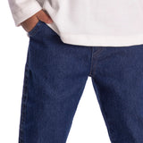 Calça jeans escuro cós moletom