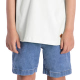 Bermuda jeans claro cós elástico