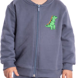 Conj. moletom casaco zíper dino + calça azul