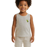 Pijama regata + bermuda cinza mescla
