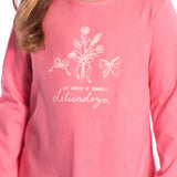 Blusa manga longa rosa com strass
