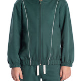 Conj. moletom casaco zíper + calça verde