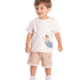 Conj. camiseta manga curta + bermuda moletinho ecológico