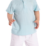 Conj. polo gola padre + bermuda branca