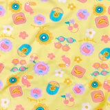 Shorts tactel praia tropical amarelo