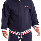 Conjunto moletom casaco zíper avião + calça marinho