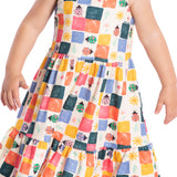Vestido manga curta joaninhas coloridas malha modal