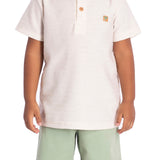 Conj. camiseta manga curta malha texturizada natural + bermuda sarja com elastano verde