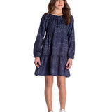 Vestido manga longa juvenil marinho