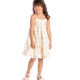 Vestido floral com alça em corda de algodão
