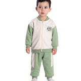 Conj. moletinho casaco futebol + calça verde