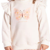 Conj. casaco moletinho borboleta + calça legging malha estampada