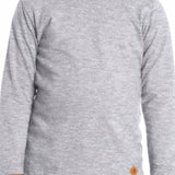 Camiseta manga longa algodão cinza mescla