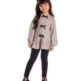 Conj. blusa manga longa malha tricô + calça legging peluciada