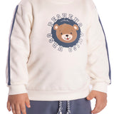 Conj. moletom casaco amigo urso + calça azul