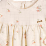 Body vestido manga longa floral