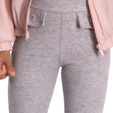 Calça montaria em malha xadrez jacquard