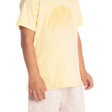 Conj. camiseta manga curta amarelo claro + bermuda moletinho com linho