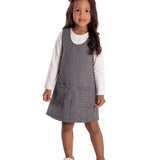 Conj. vestido lã mini pied poule + blusa manga longa off white