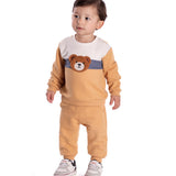 Conj. moletinho casaco ursinho + calça cáqui