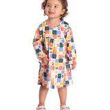 Vestido manga longa joaninhas coloridas malha modal