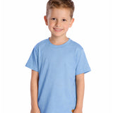 Camiseta manga curta algodão azul claro