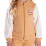 Conj. feminino moletom casaco ursinha + calça caqui