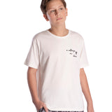 Camiseta manga curta bordada off-white