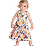 Vestido manga curta joaninhas coloridas malha modal