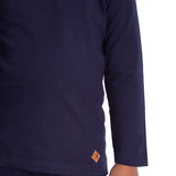 Camiseta manga longa algodão marinho