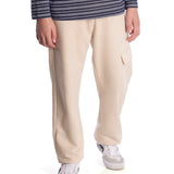 Calça juvenil moletom bolso cargo bege