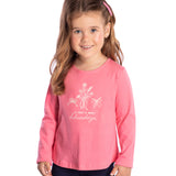 Blusa manga longa rosa com strass