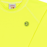 Camiseta praia manga longa proteção UV neon amarelo