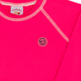 Camiseta praia manga longa proteção UV neon pink