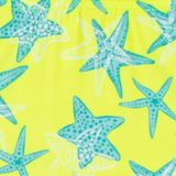 Sunga praia estrela do mar amarelo neon e turquesa