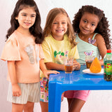 Conjunto infantil blusa malha amarela e shorts tactel com elastano estampado flores