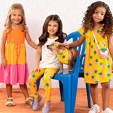 Vestido infantil 3 marias malha colorido