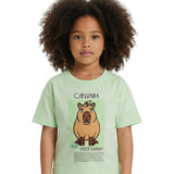 Blusa infantil malha verde patch capivara