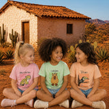 Blusa infantil malha salmão patch tucano