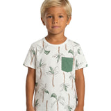 Camiseta infantil malha estampa palmeiras