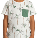 Camiseta infantil malha estampa palmeiras