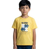 Camiseta infantil malha estampada braille