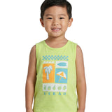 Regata infantil malha verde estampada verão