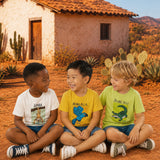 Camiseta infantil malha off-white patch jupará