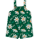 Macaquinho sem manga floral margaridas verde