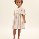 Vestido manga ampla linho lurex off white