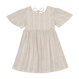 Vestido manga ampla linho lurex off white