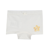 Kit 3 calcinhas off white, verde e amarela florzinha