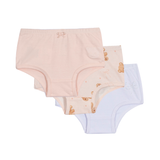 Kit 3 calcinhas branca rosa e ursinha